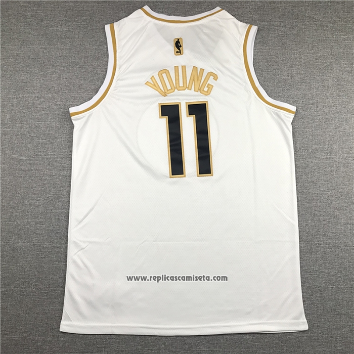 Camiseta Golden Edition Atlanta Hawks Trae Young #11 Blanco